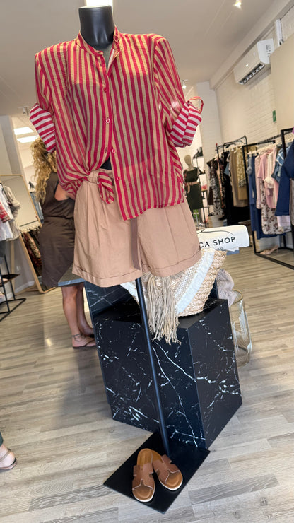 Shorts a Campana con Risvolto cammello HaveOne