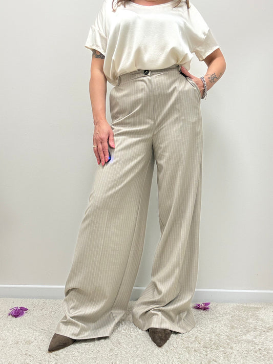 Pantaloni palazzo gessati Haveone