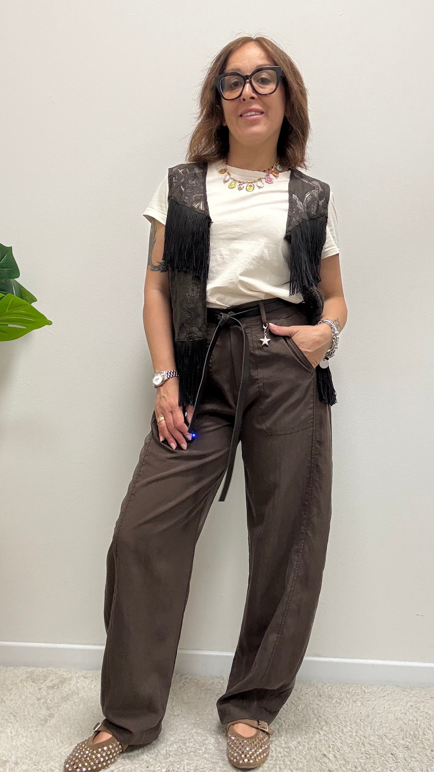 Pantaloni ovetto stellina in cupro Moro Susy Mix