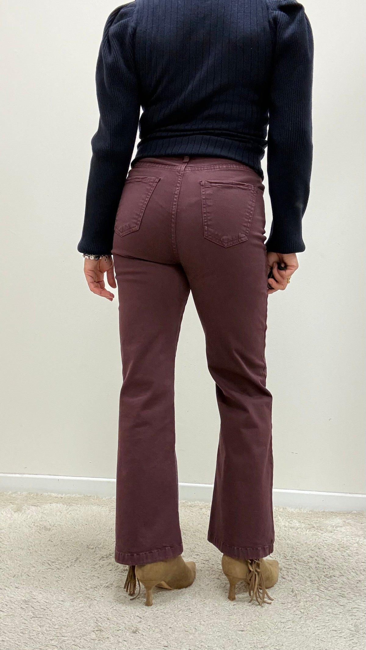 Pantaloni a trombetta Extasy bordeaux