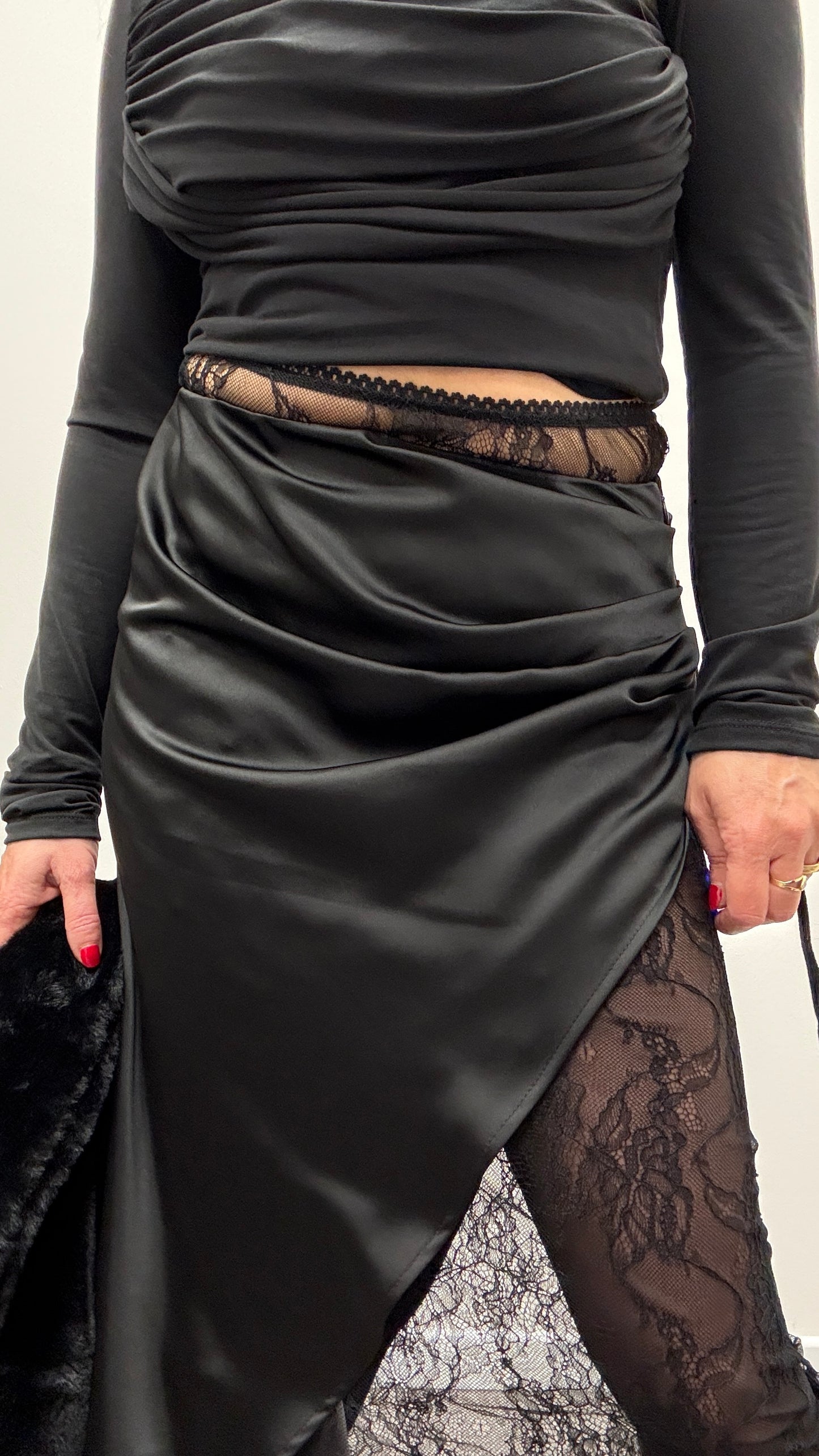 Gonna pizzo e satin Haveone