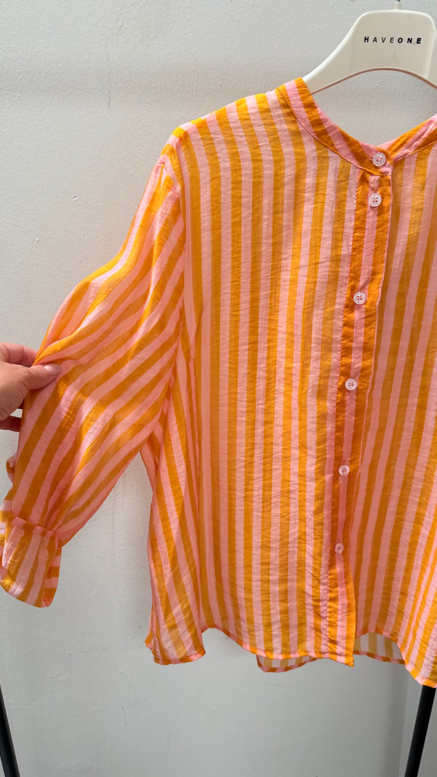 Camicia Riga arancio e rosa HaveOne Art.CSV-423