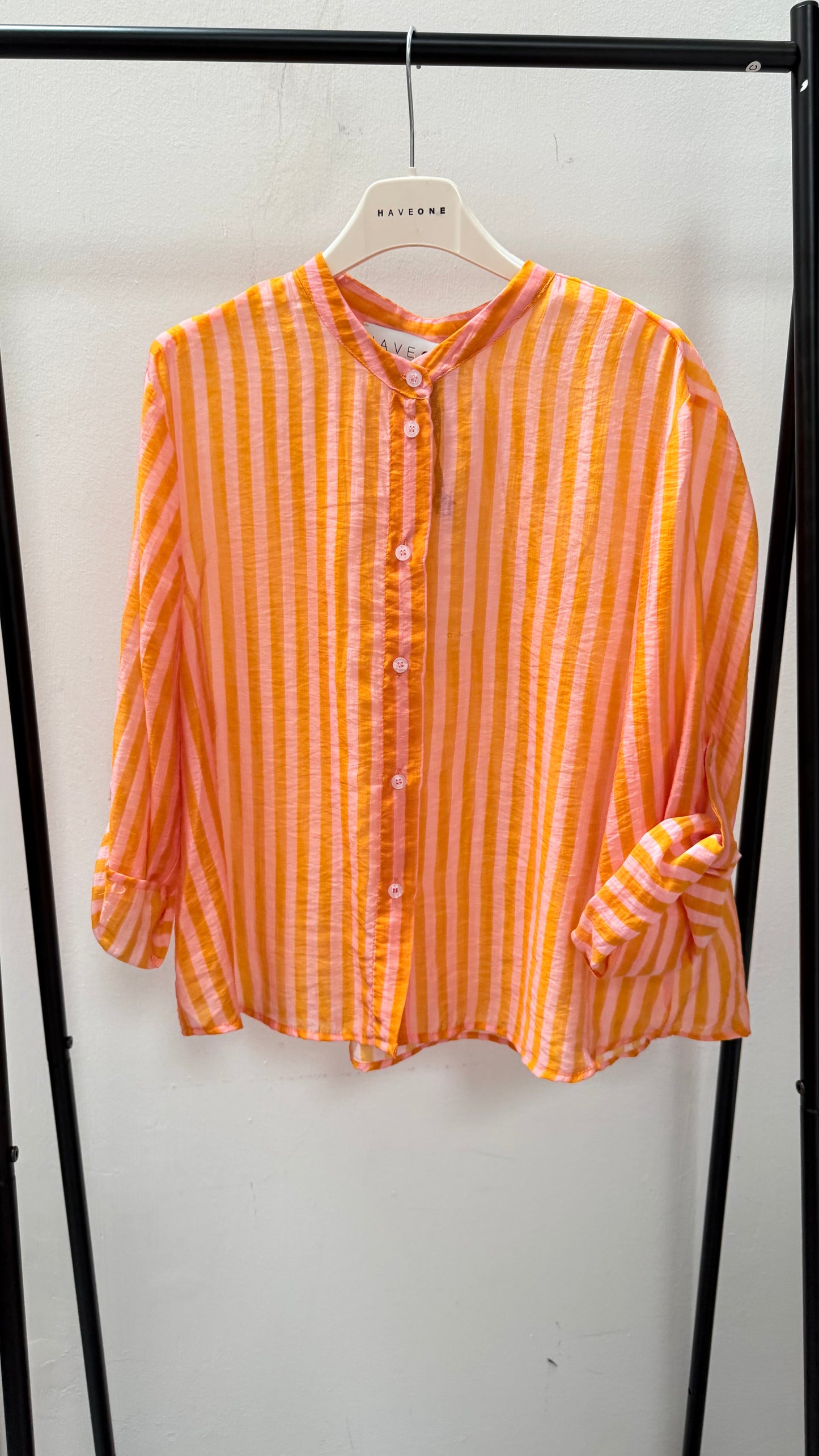 Camicia Riga arancio e rosa HaveOne Art.CSV-423