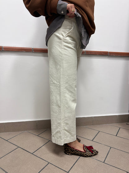 Pantalone in velluto White Wise