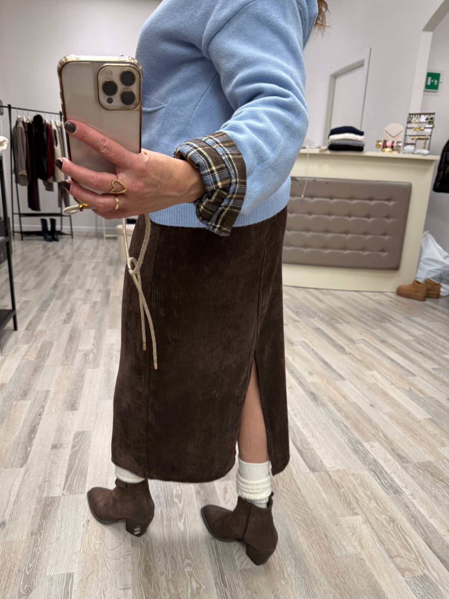 Gonna velluto lounguette moro Haveone