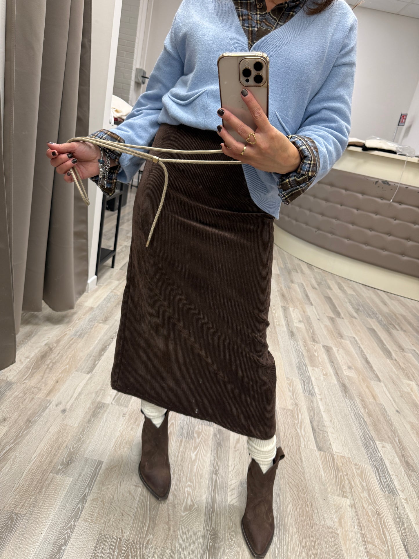 Gonna velluto lounguette moro Haveone