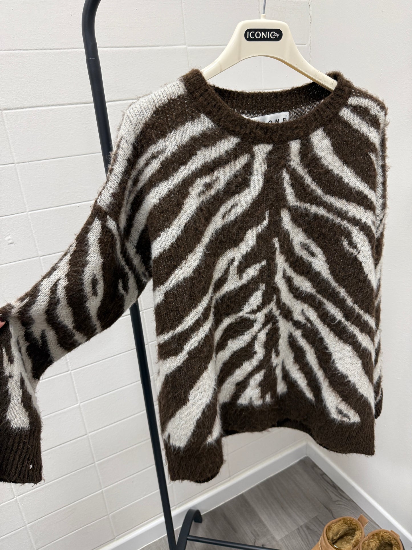 Maglia zebrata moro jaquard Haveone