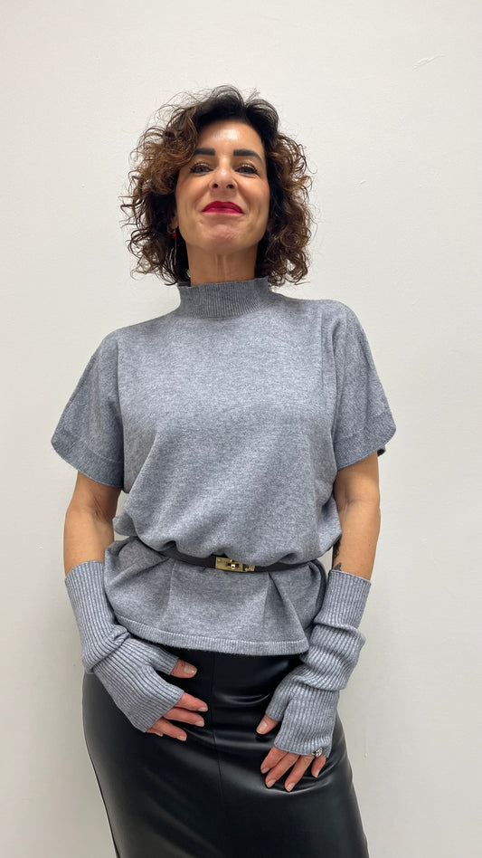 Maglia con Manicotti Susy Mix Grigia Art.5703331008