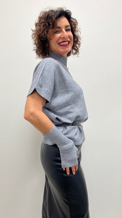 Maglia con Manicotti Susy Mix Grigia Art.5703331008
