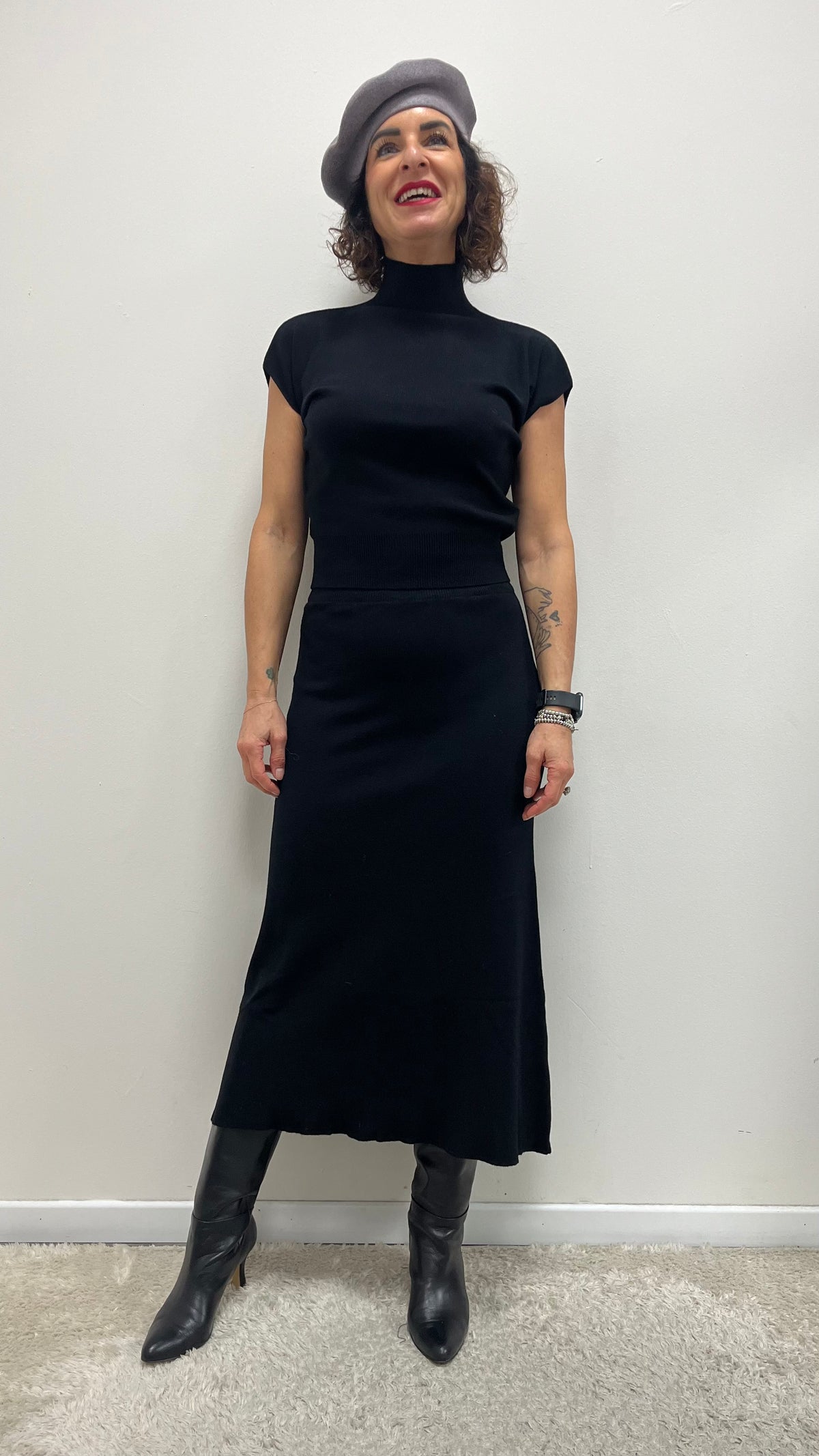 Completo in Maglia Susy Mix Nero Art.5341