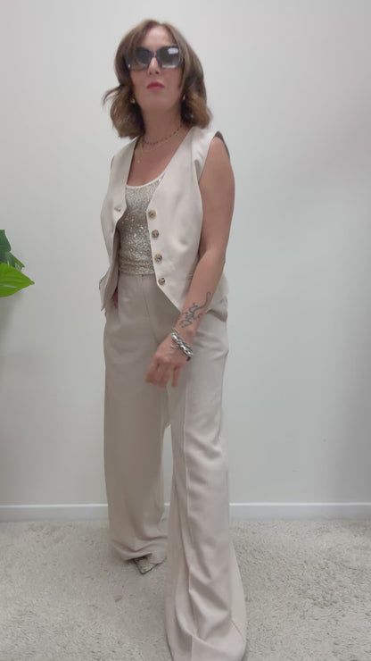 Completo Gilet e Pantalone Beige Motel