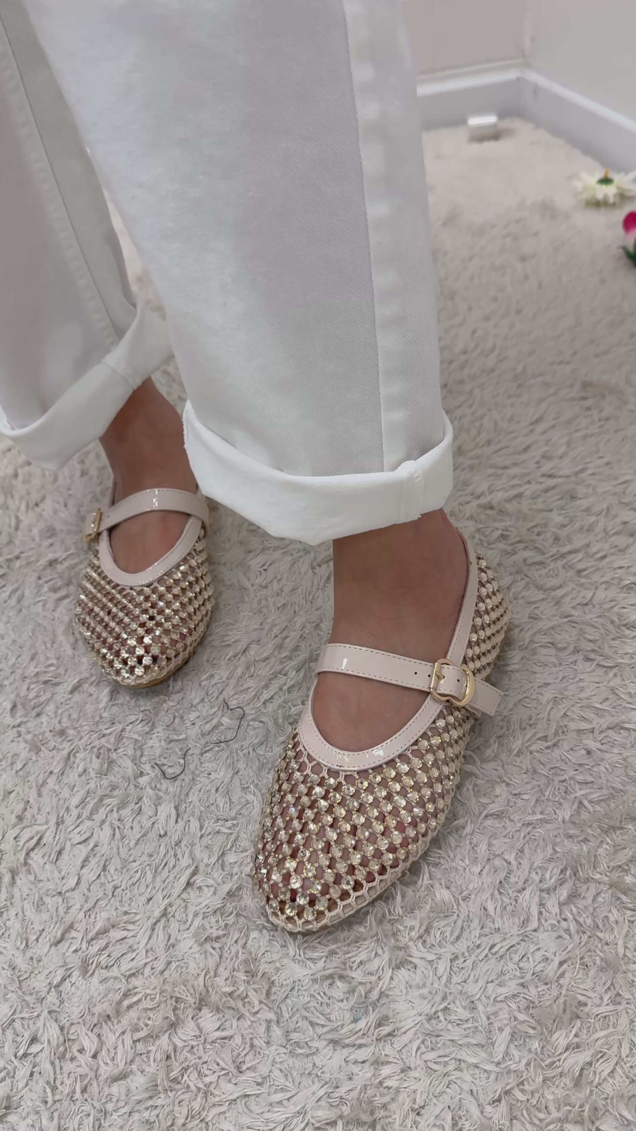 Ballerine burro con strass oro Memoire