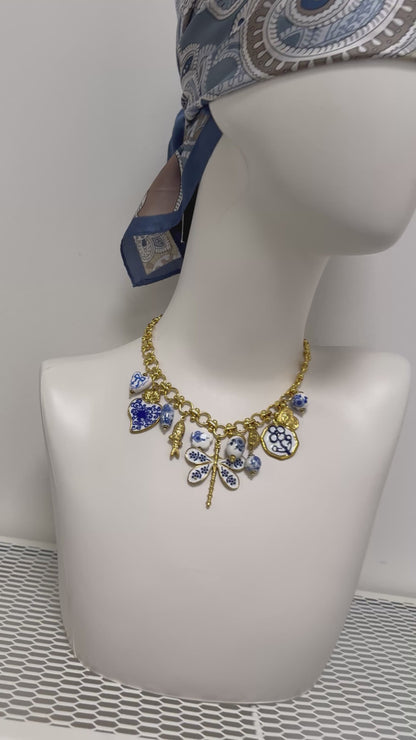 Collana charms blu libellula Memoire